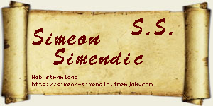Simeon Simendić vizit kartica